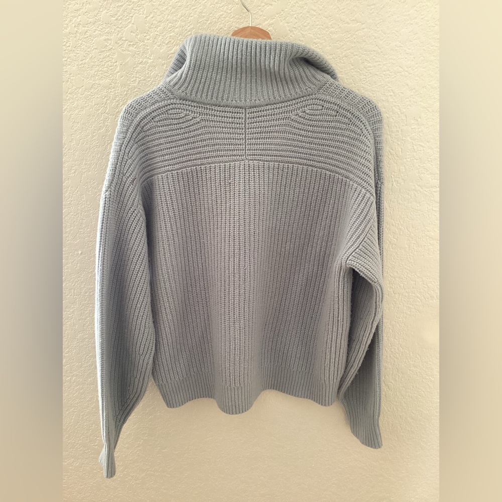 Everlane Wool Half-Zip Sweater Light Powder Cloud Blue Pastel - Picture 2 of 4